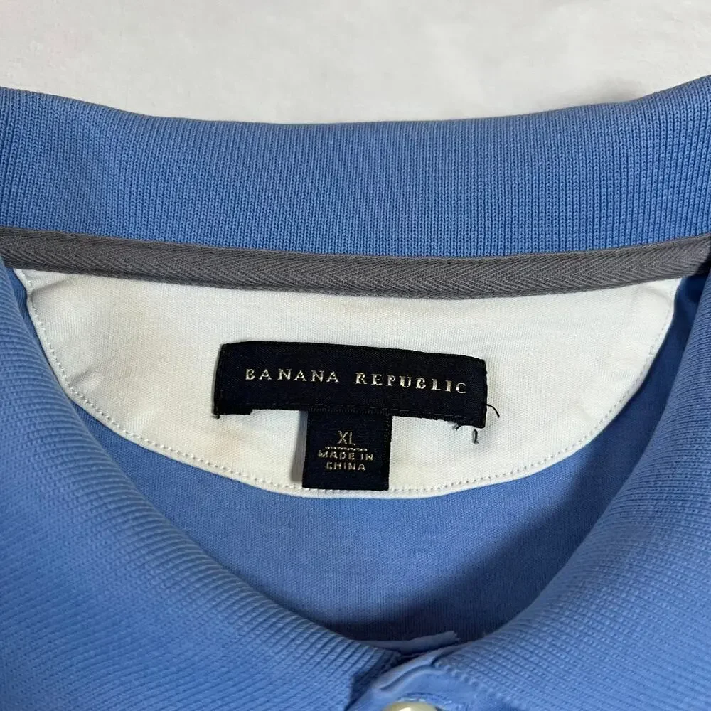 Banana Republic Men's Cotton Polo Shirt Size X-Large Preppy Coastal Casual Golf